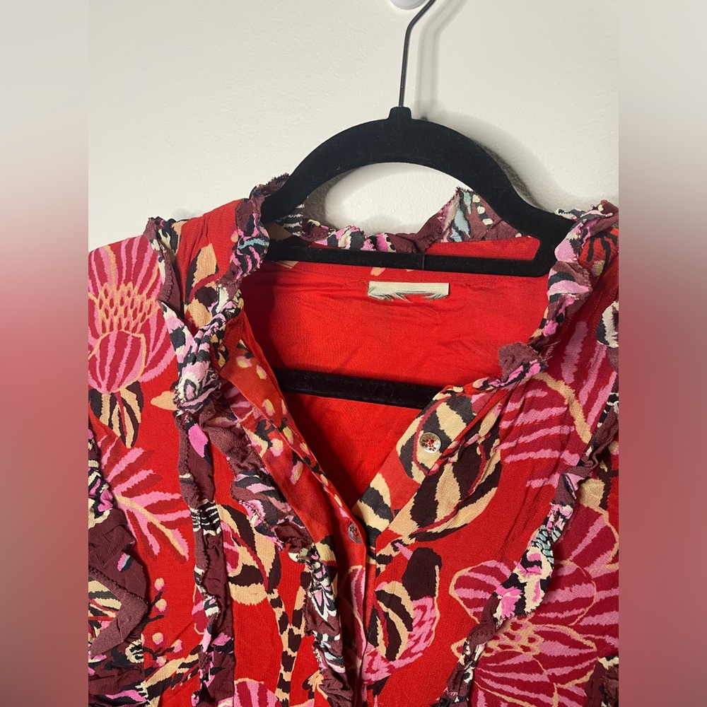 NWT Farm Rio Rio Ruffled Tiered Mini Dress Vibrant Tropical - Picture 5 of 13